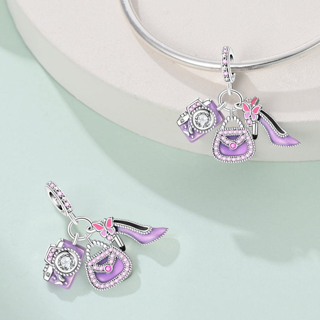 Camera, Handbag & High Heel Shoe Dangle Charm