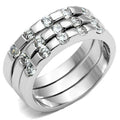 Rhodium Brass Ring with AAA Grade CZ in Clear