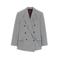 Relaxed-fit blazer with enamel flower brooch