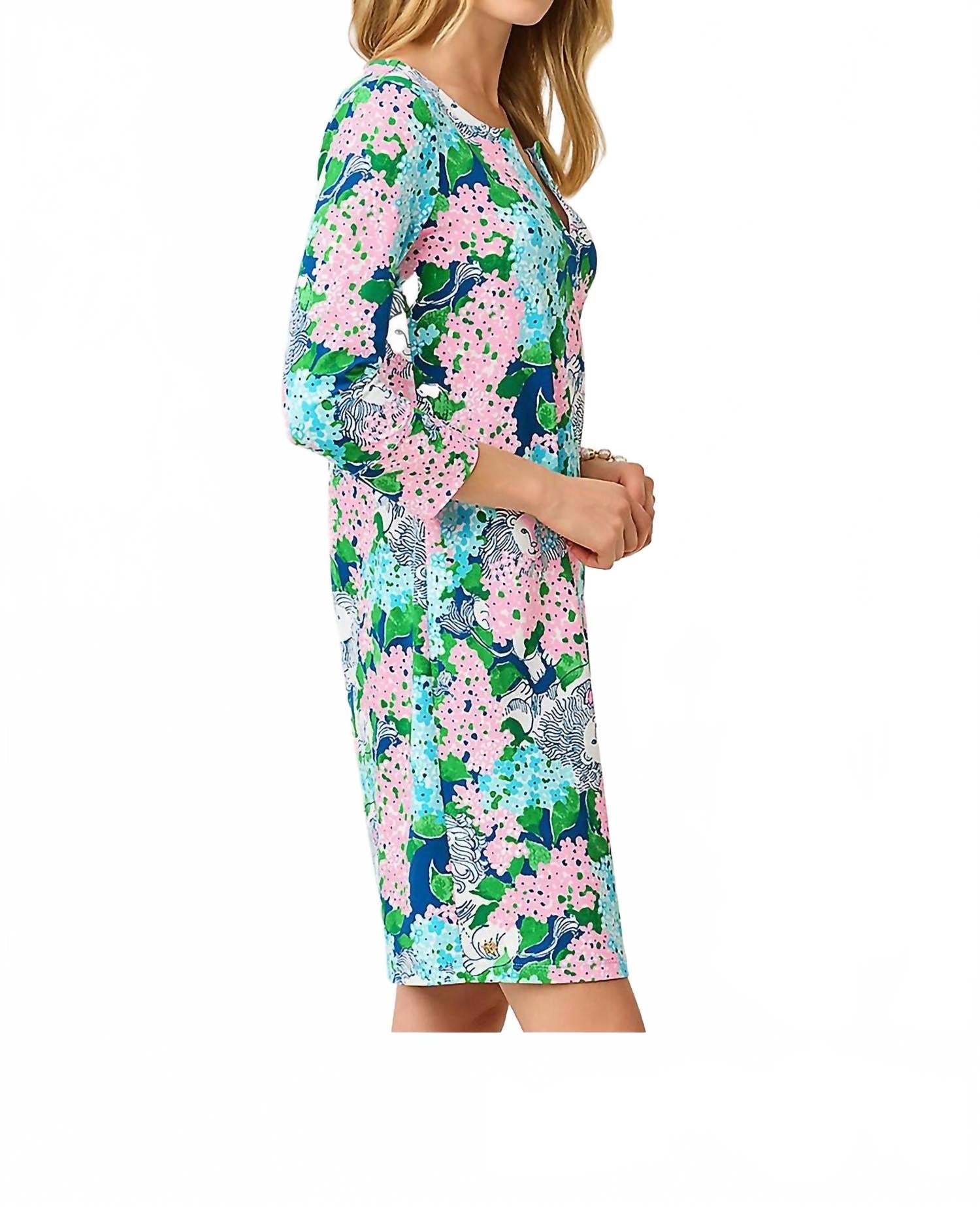 Nadine Chillylilly Dress In Starlight Navy/lydia The Lion