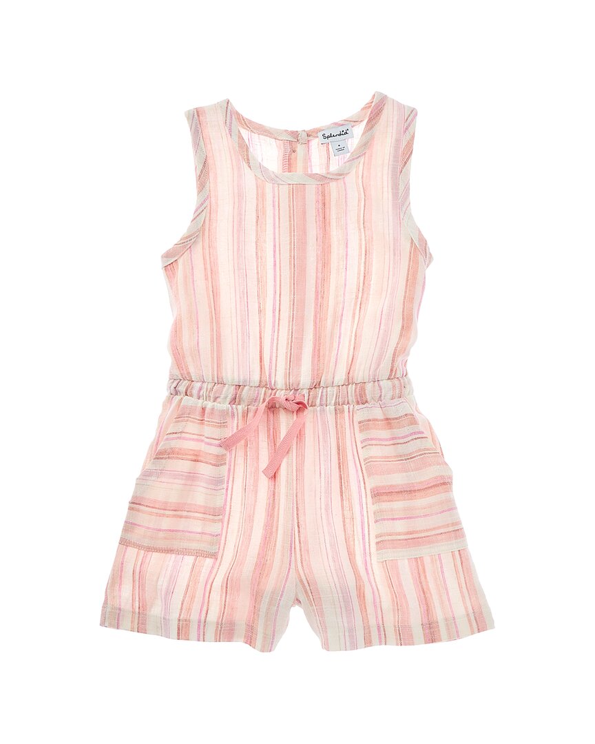 Splendid Multi Stripe Linen-Blend Romper