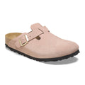 Women's Boston Suede Leather Clogs In Light Rose