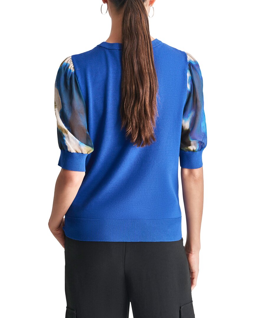DKNY Printed Crinkle Chiffon Blouse