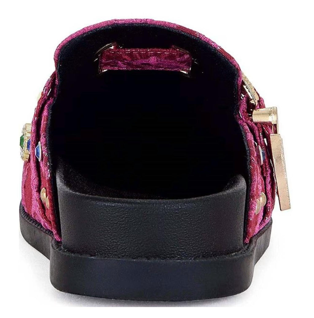 Women's Quinby Brocade Buckle Strap Mules Clog In Red