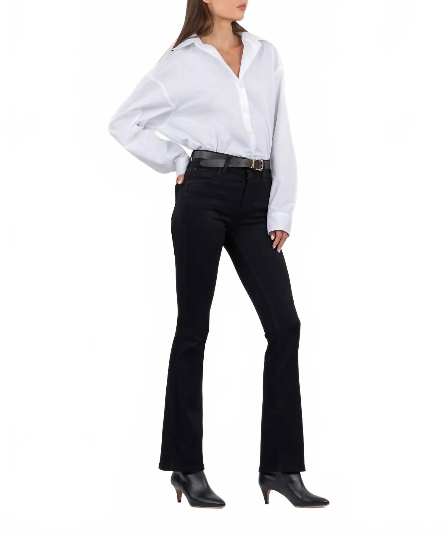 Natalie High Rise Bootcut Jeans In Black