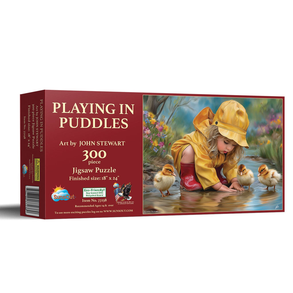 Playing in puddles 300 piece Jigsaw Puzzle for Adults