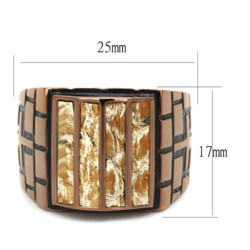 IP Coffee light Stainless Steel Ring with Leather in Multi Color