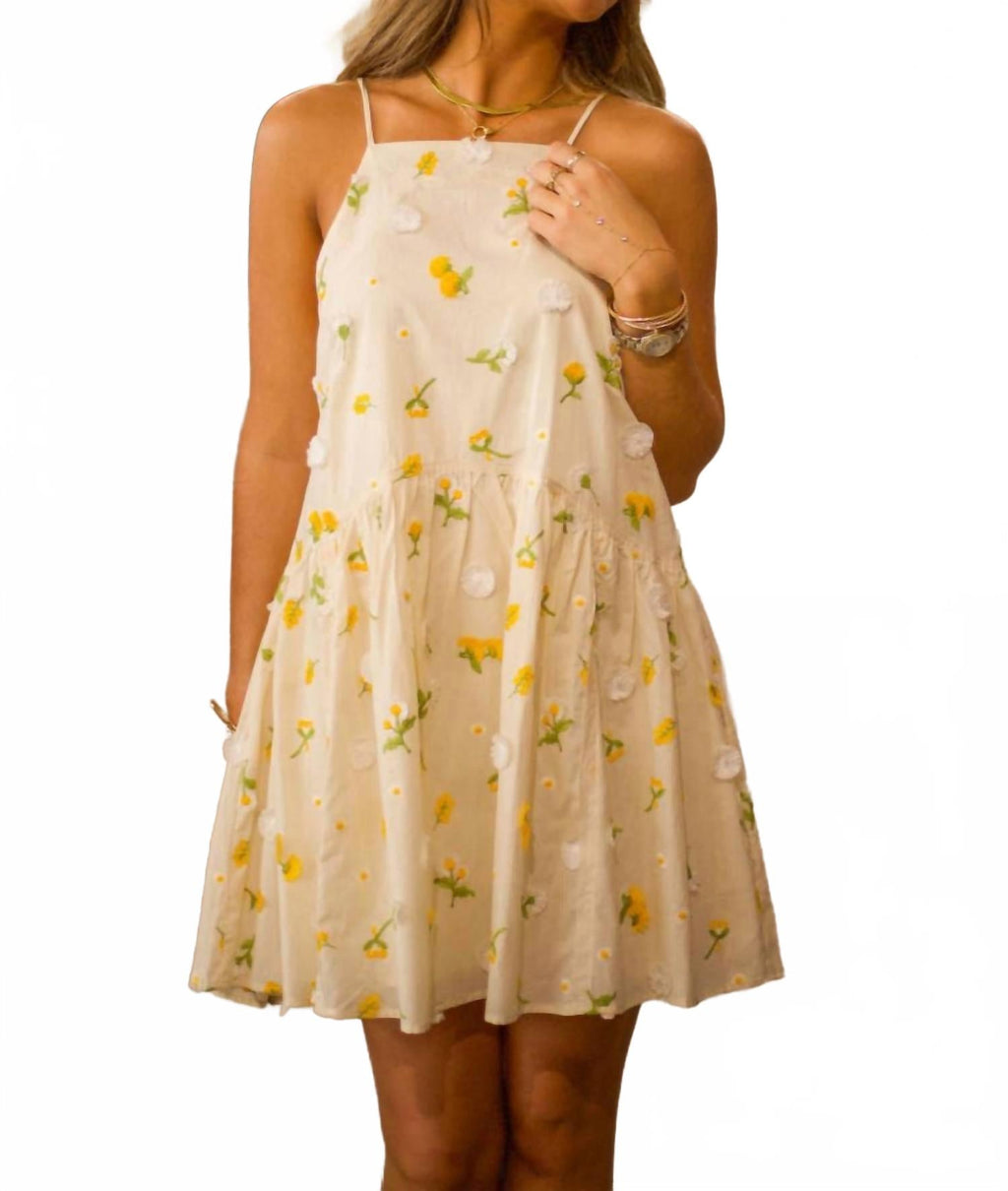 Daisy Summer Dress In Cream Multi