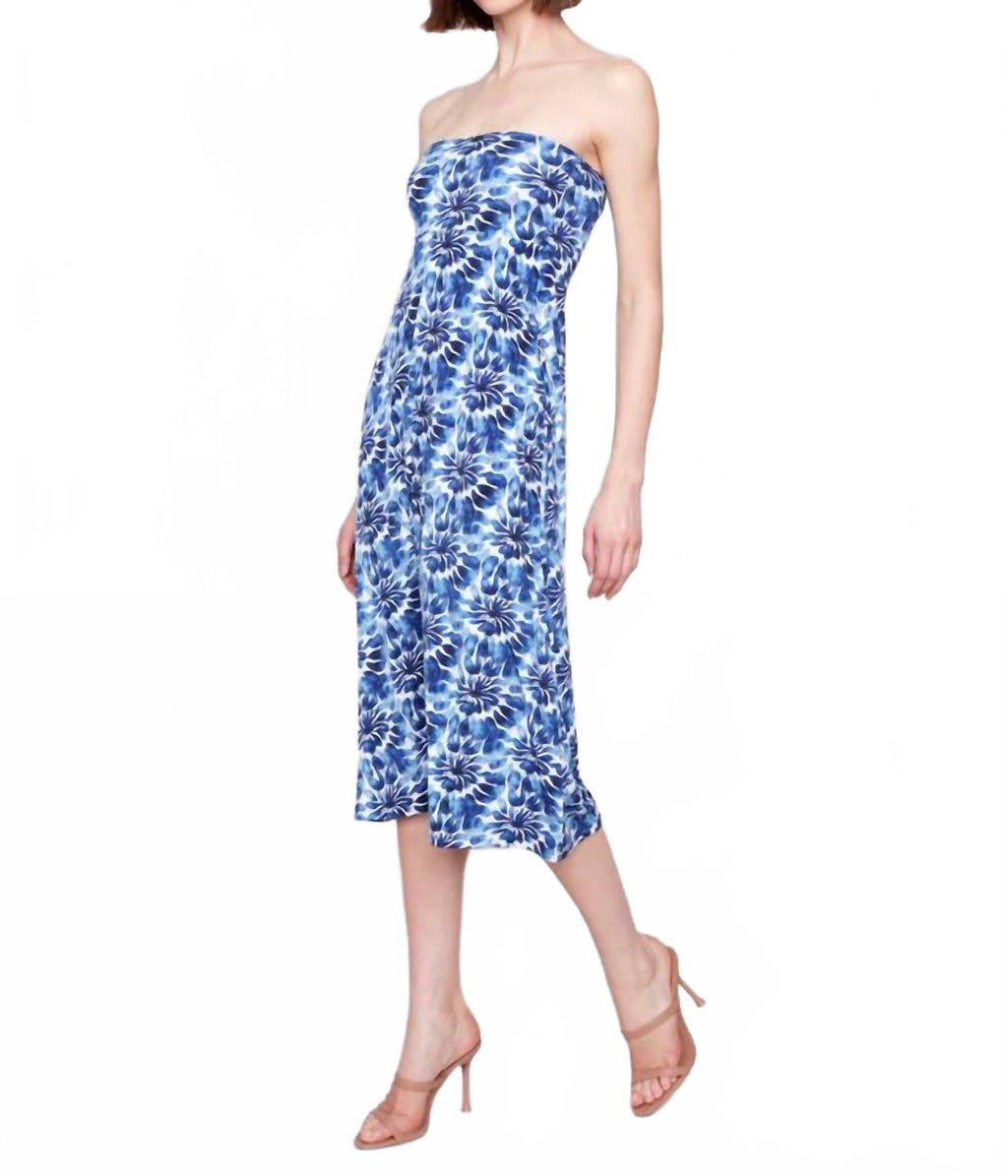 Removable Straps Two Way Midi Skirt And Dress In Lily Print