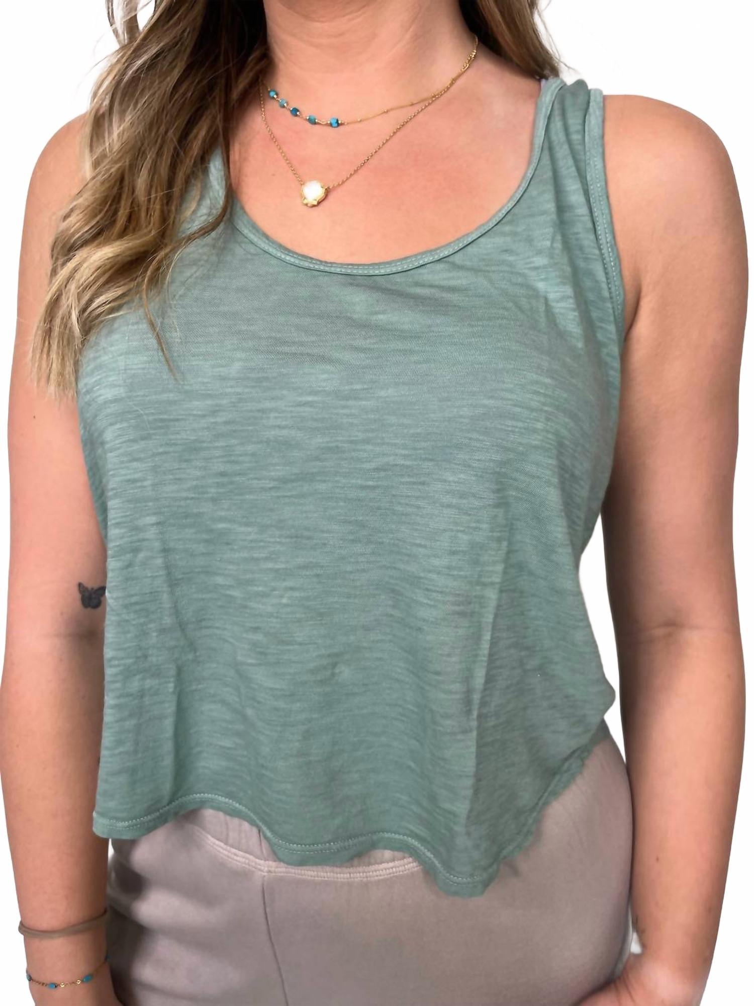 New Boyfriend Tank In Sage