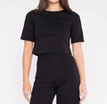 Ponte Short Sleeve Top In Black