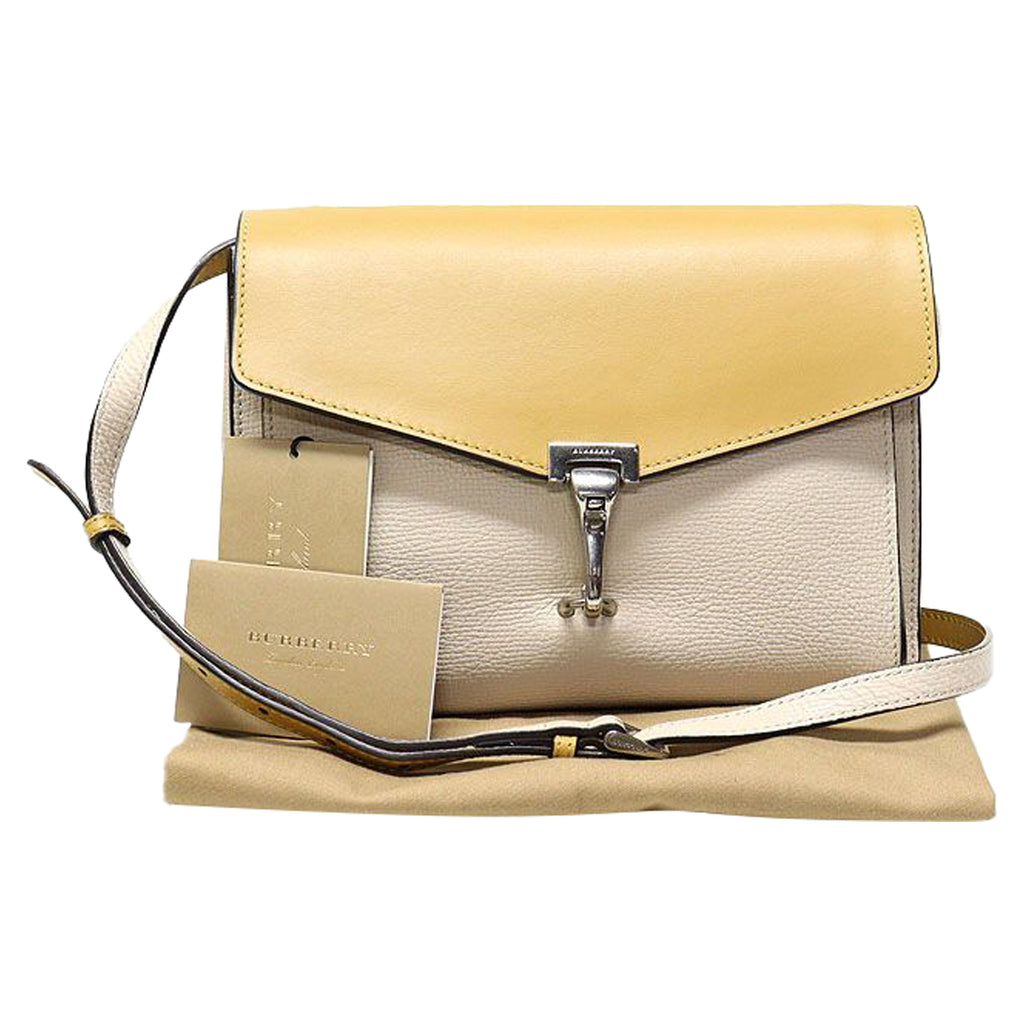 Yellow Limestone Bicolor Grain Leather Macken Small Crossbody Bag