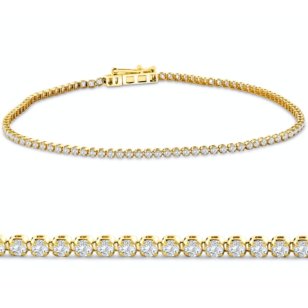 4Ct Diamond Lightweight 7" Tennis Bracelet 14k Gold Lab Grown