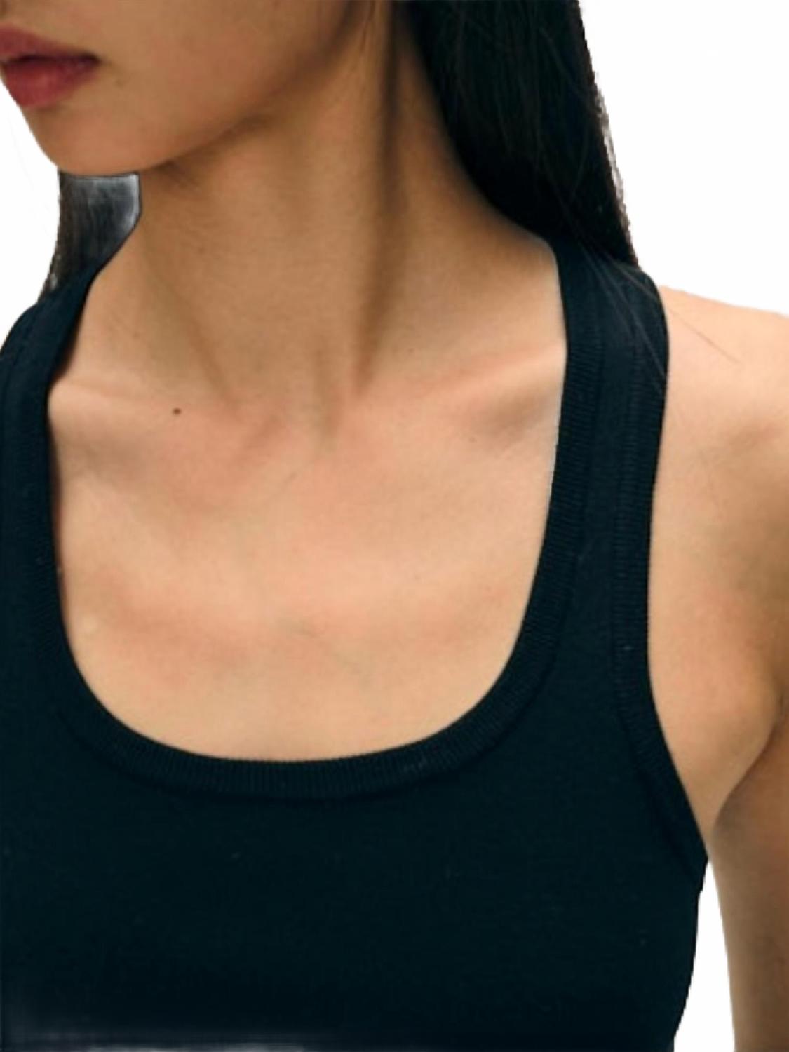 Ribbed Tank Top In Black