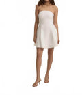 Strapless Linen Mini Dress In Bright White