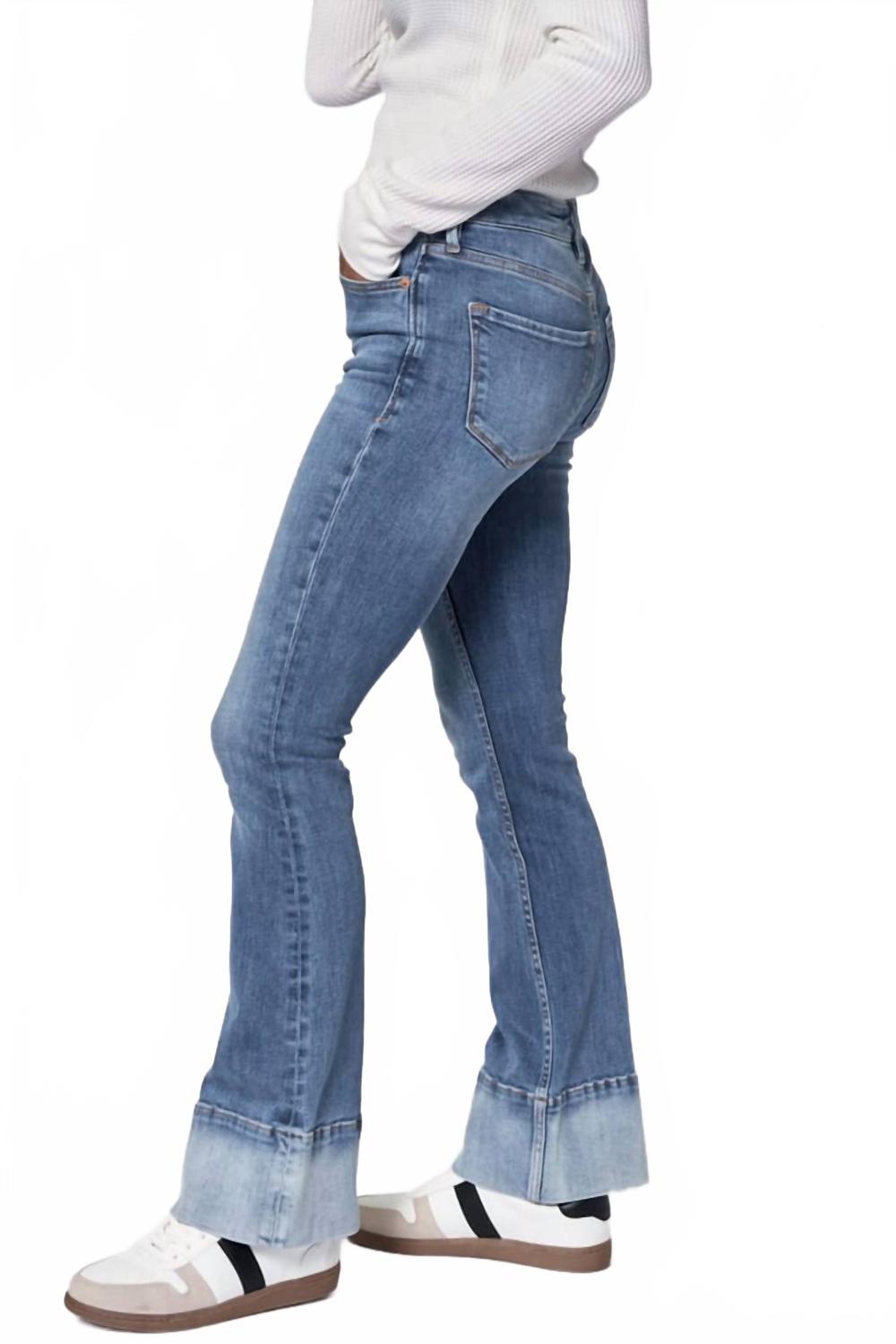 Mid Rise Full Inseam Bootcut Jean In Lagoon
