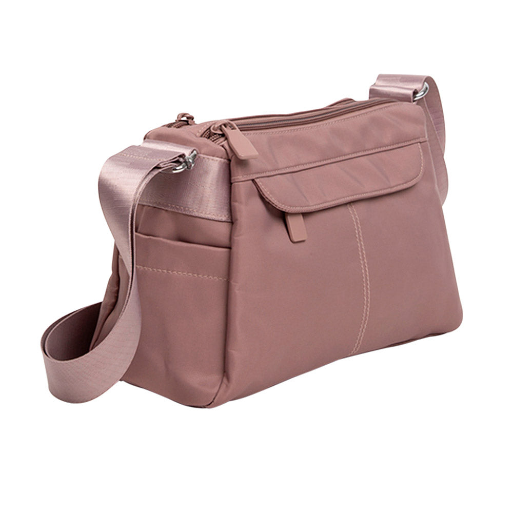 Solid Multi Pocket Crossbody Bag