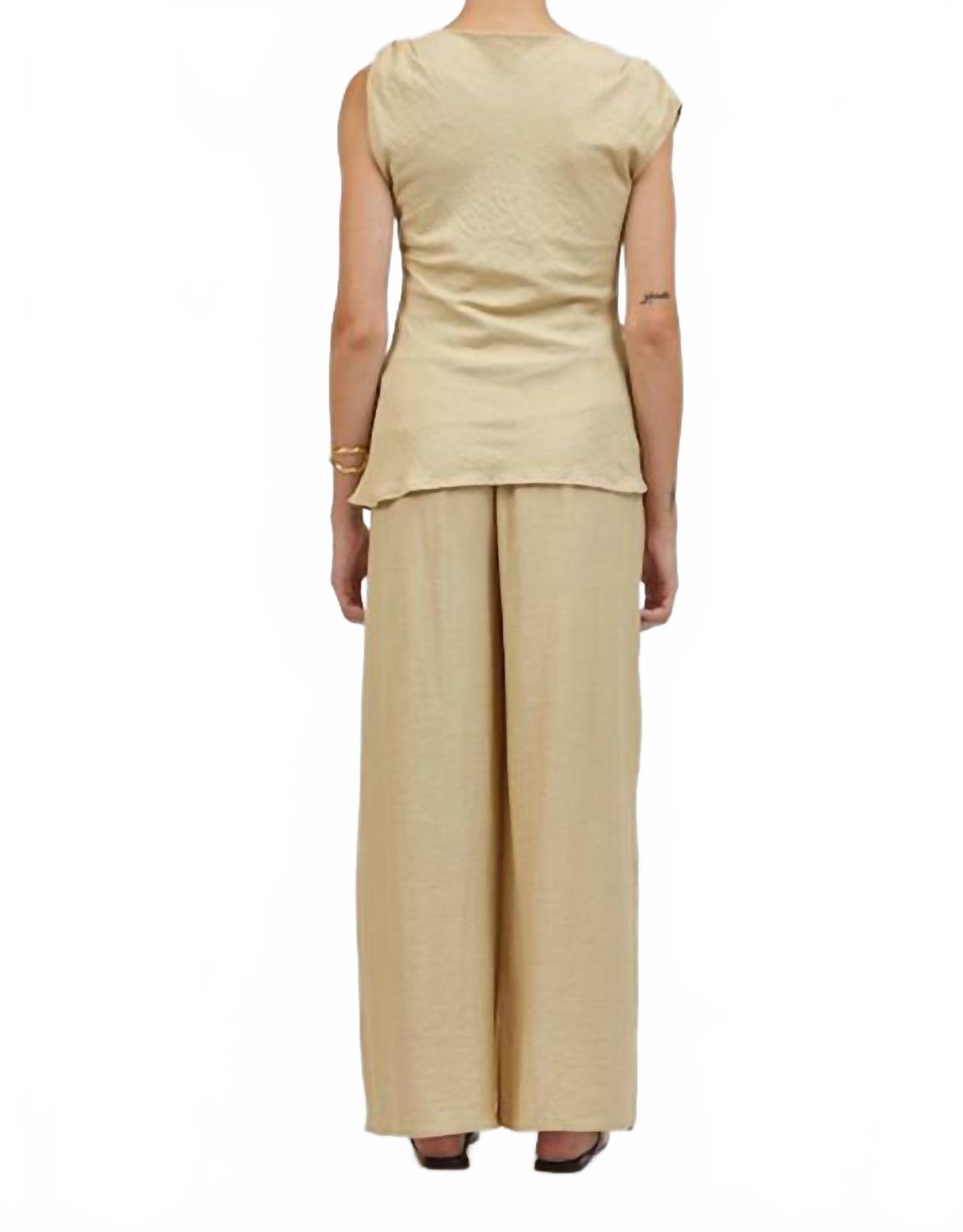 Iris Linen Top In Toffee