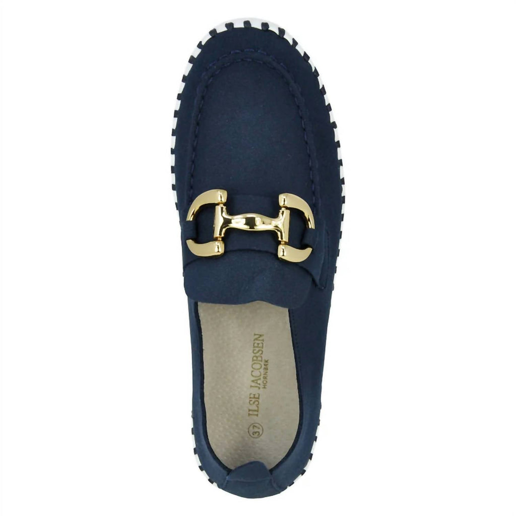 Women's Suede Slip On Buckle Sneakers In Dark Indigo