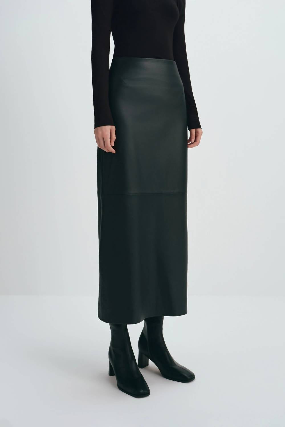 Anais Leather Skirt In Black