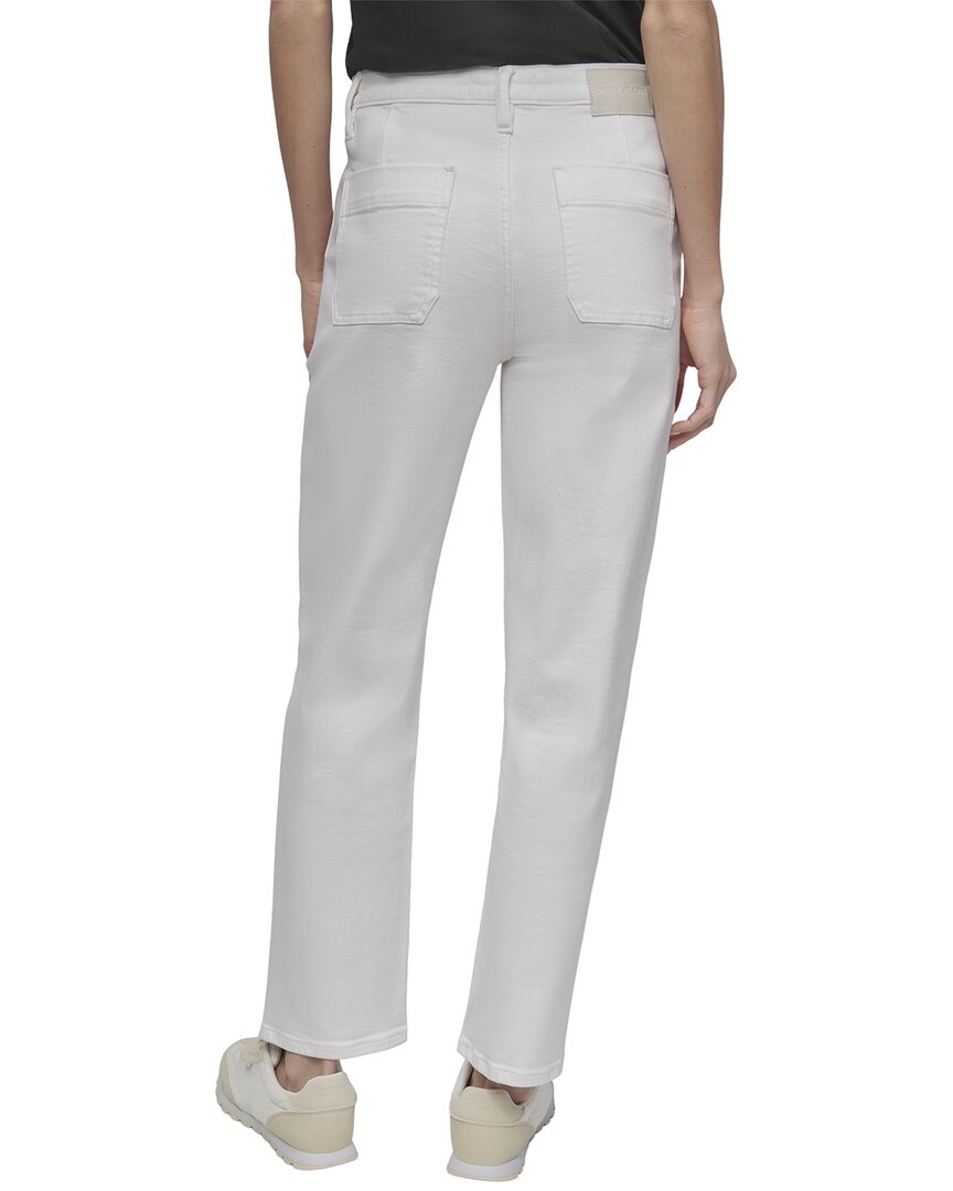 DKNY High Rise White Straight Jean