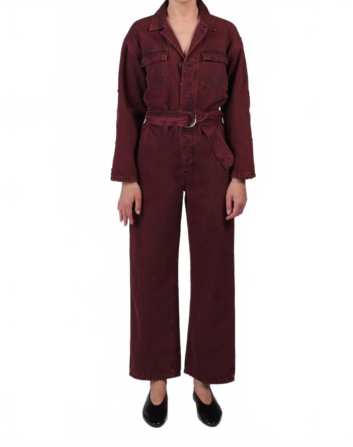 Larsen Utility Jumpsuit In Red