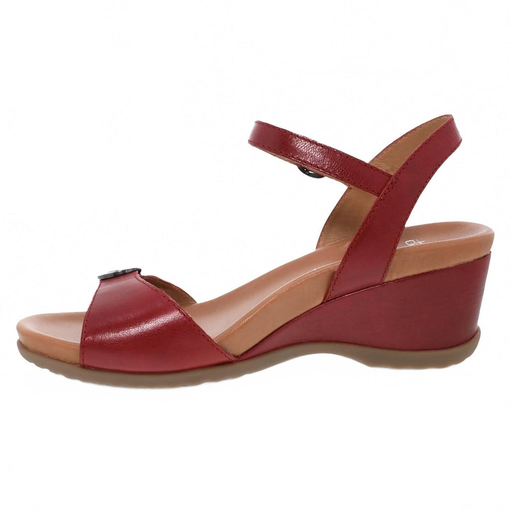 Women's Arielle Leather Wedge Sandals In Red Glazed