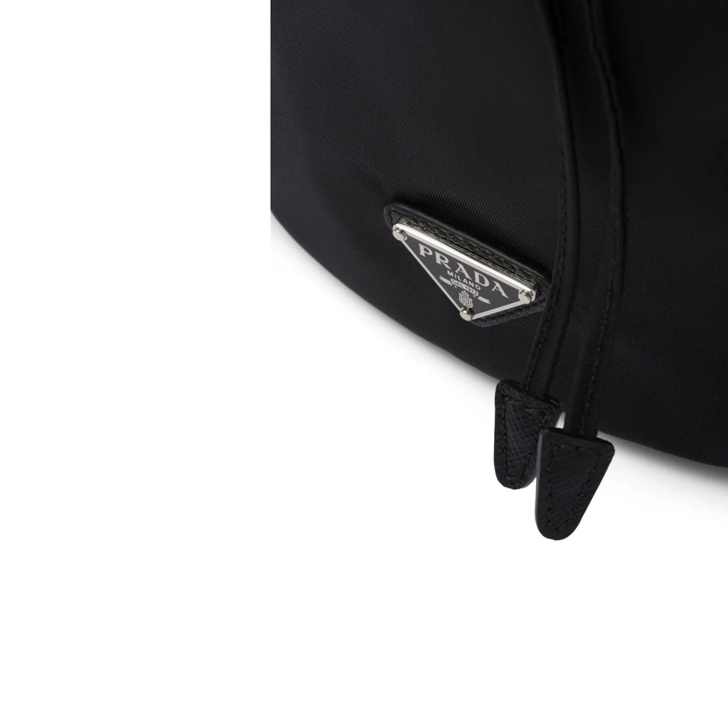 Prada Nylon And Leather Drawstring Pouch Women