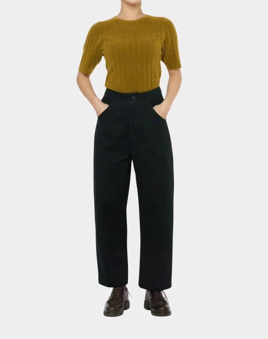 Signature Curve Legged Trousers In Black