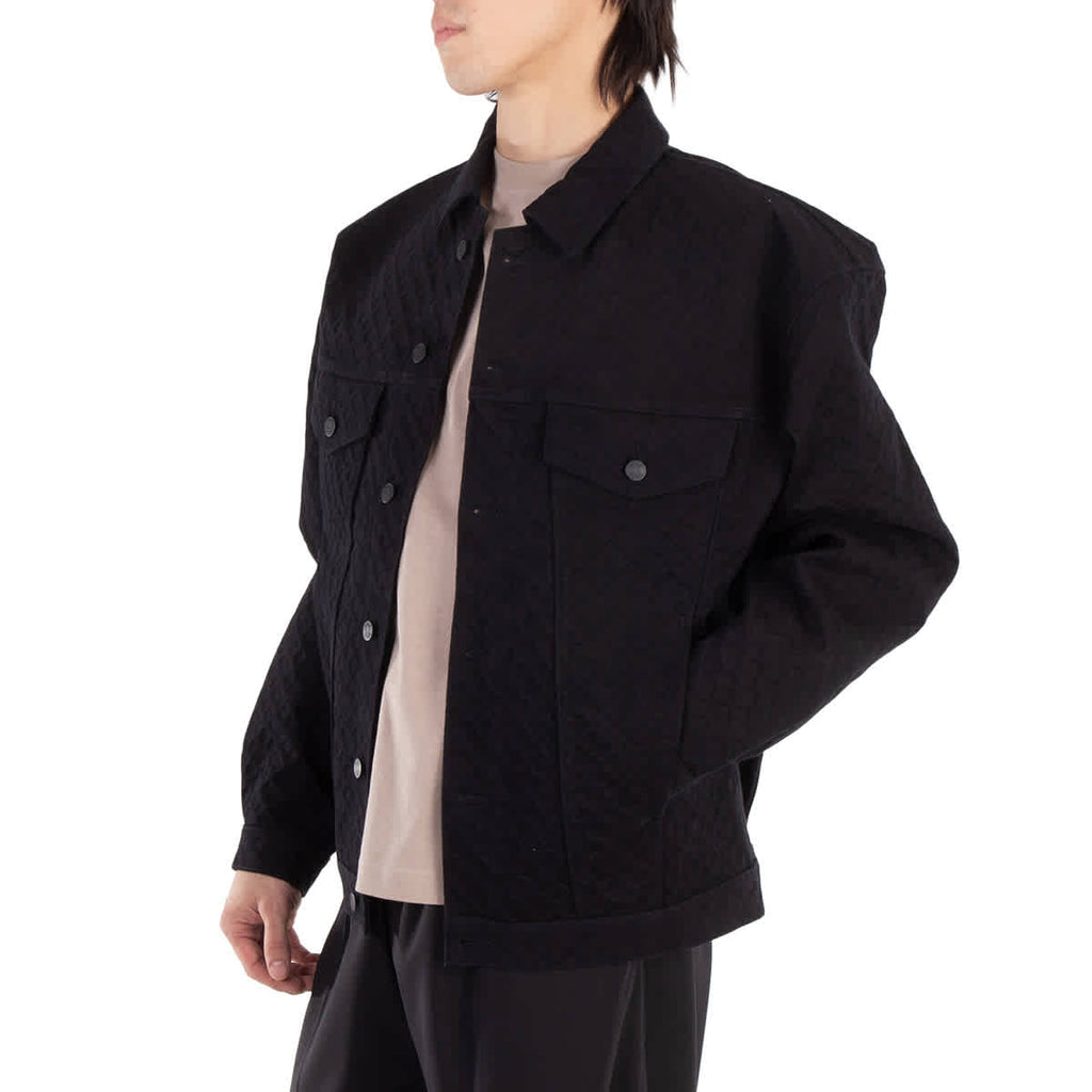 Hugo Boss Monogram-Embossed Cotton Denim Jacket