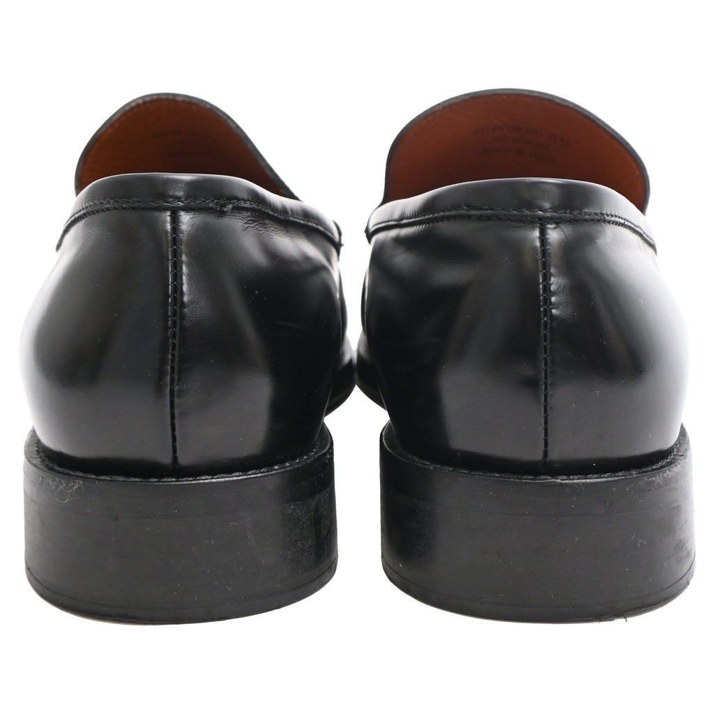 Acne Studios Logo Debossed Loafers in Black Calf Leather