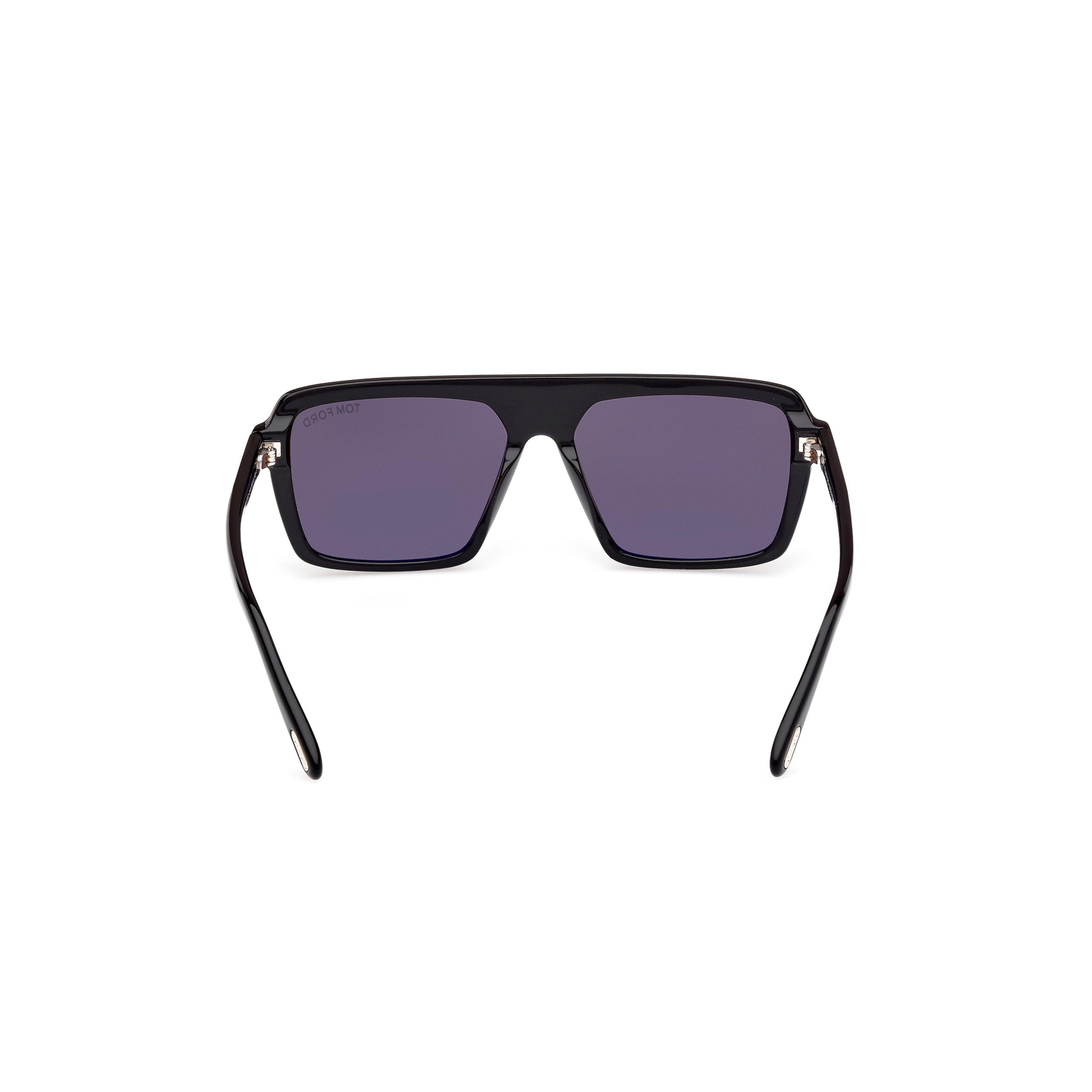 Oversized Rectangular Acetate Sunglasses With Metallic Accents