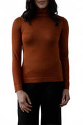 Turtle Neck Pullover In Rust