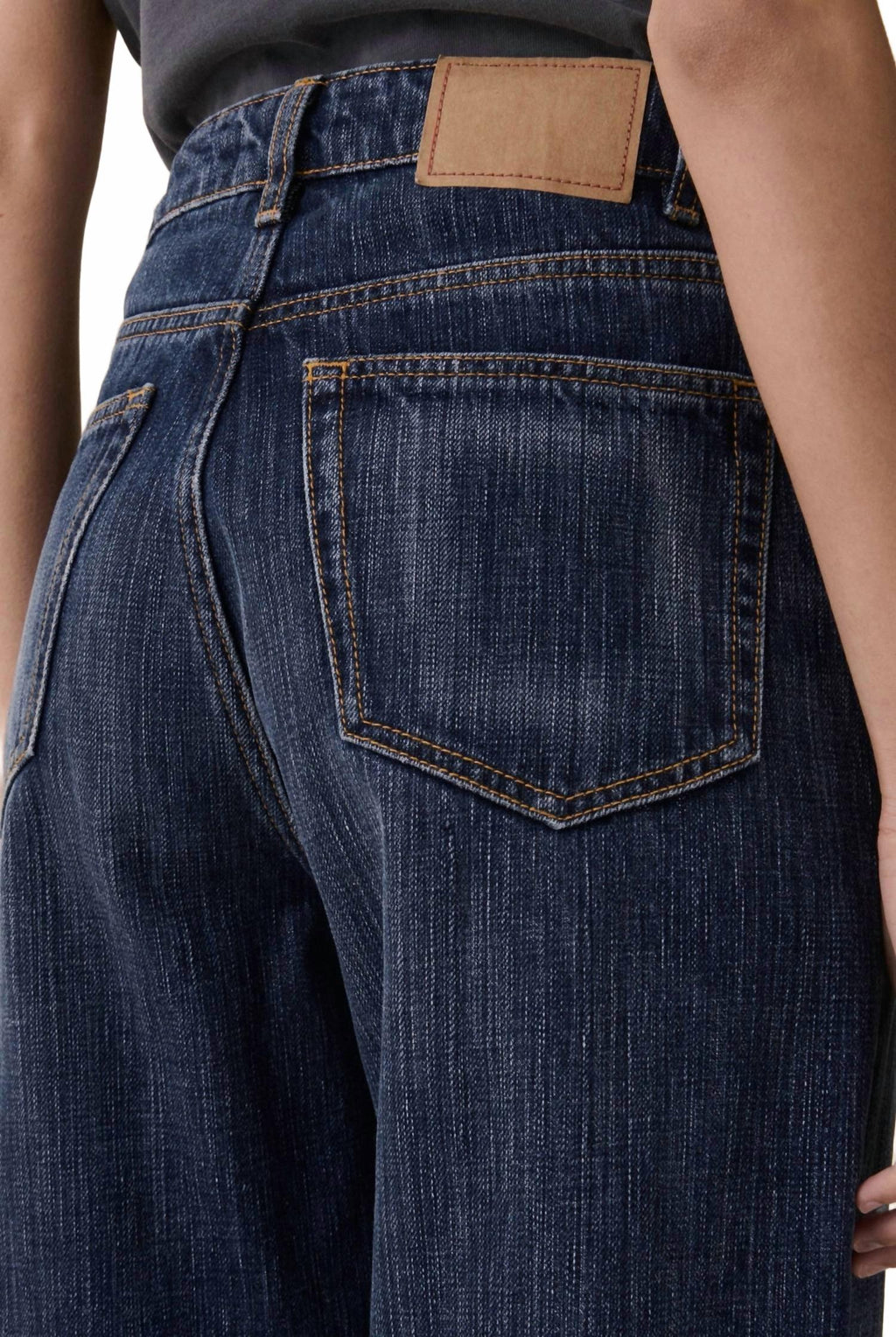 Virgo Mid Rise Straight Leg Jeans In Dark Blue Righe