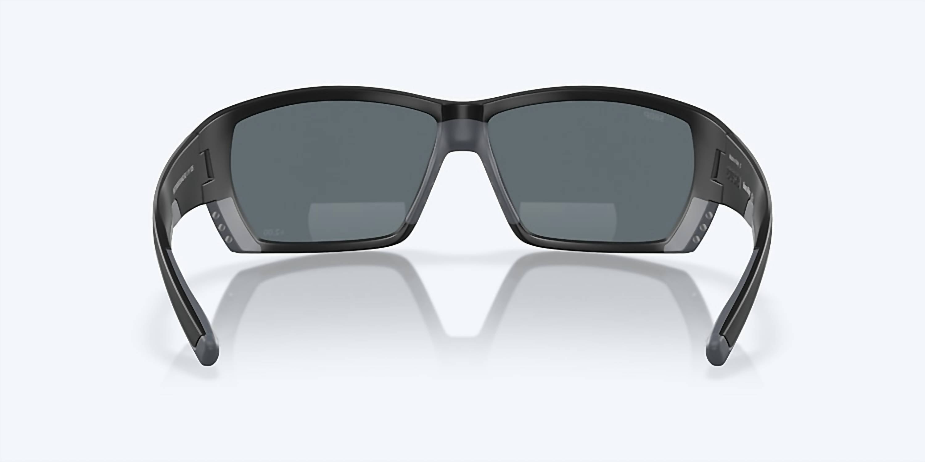 Men's Tuna Alley Readers Rectangular Polarized Sunglasses In Matte Black/blue Mirror
