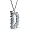 1Ct Diamond Initial "D" Pendant 14k Gold 18" Necklace Lab Grown 5/8" Tall