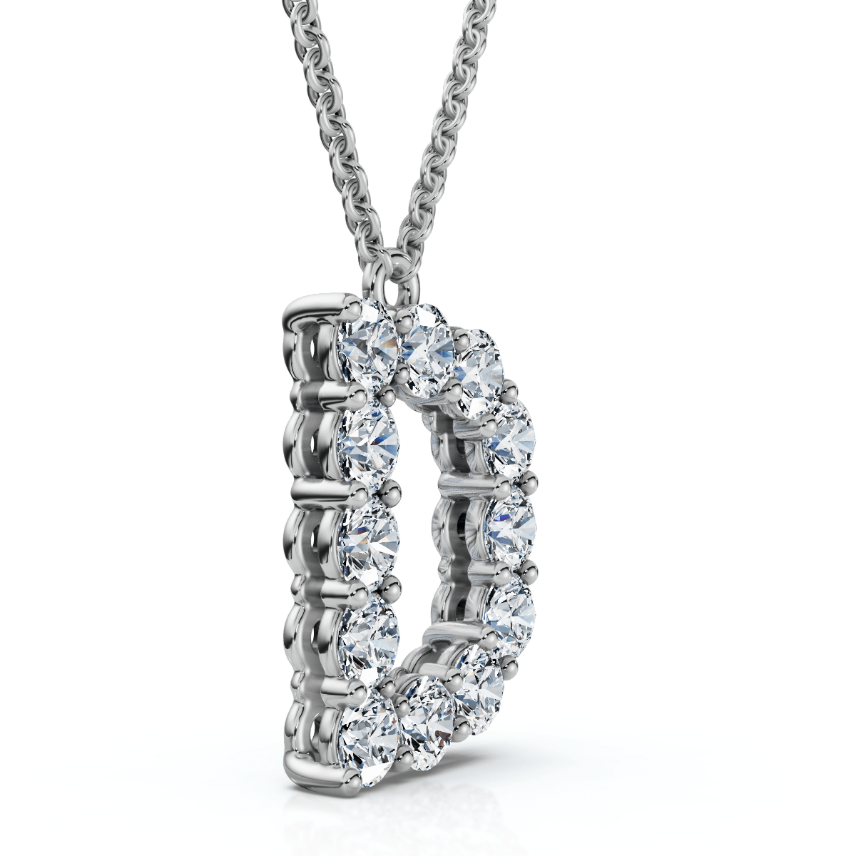 1Ct Diamond Initial "D" Pendant 14k Gold 18" Necklace Lab Grown 5/8" Tall