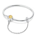Celestial Moon & Stars Clasp Snake Chain Bracelet with Safety Chain