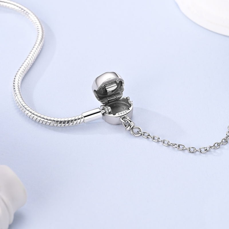 Celestial Moon & Stars Clasp Snake Chain Bracelet with Safety Chain