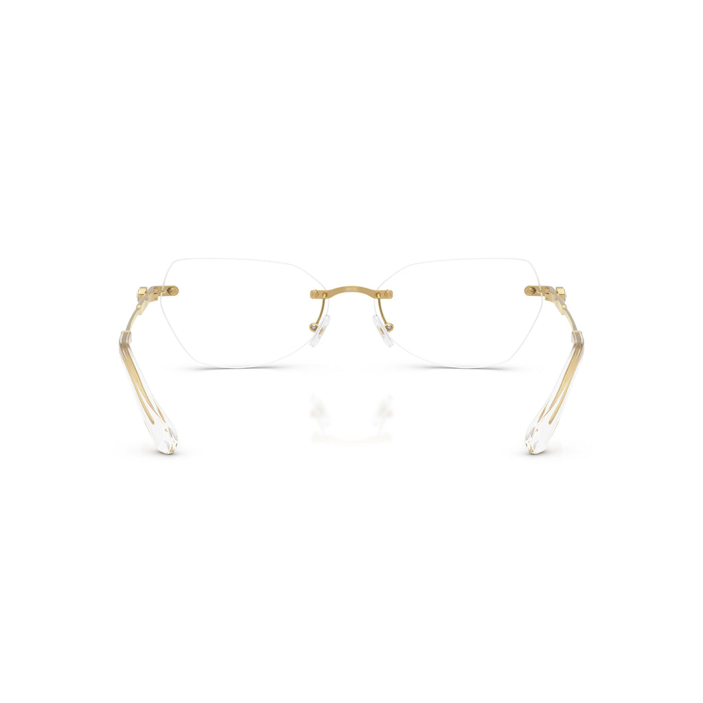 0Sk1031 Gold Rimless Eyeglasses with Crystal Accents