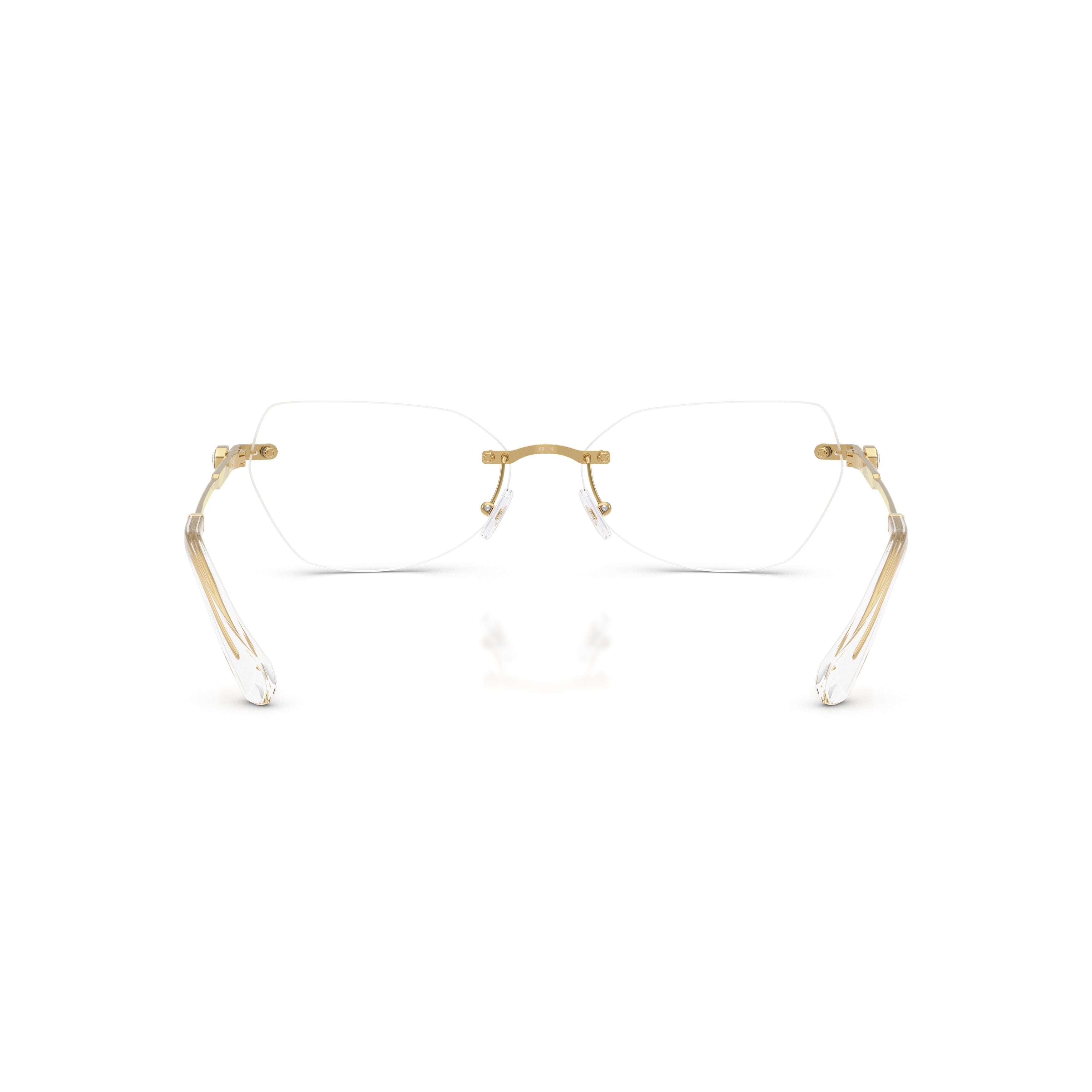 0Sk1031 Gold Rimless Eyeglasses with Crystal Accents