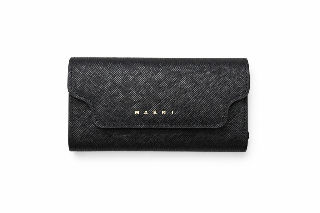 Marni Trunk 6-Hook Leather  Key Case Chain - Black