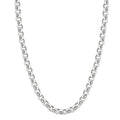 Men's Polished Steel Single Tone 6.5mm Rolo Link Flexible 24" Chain Necklace