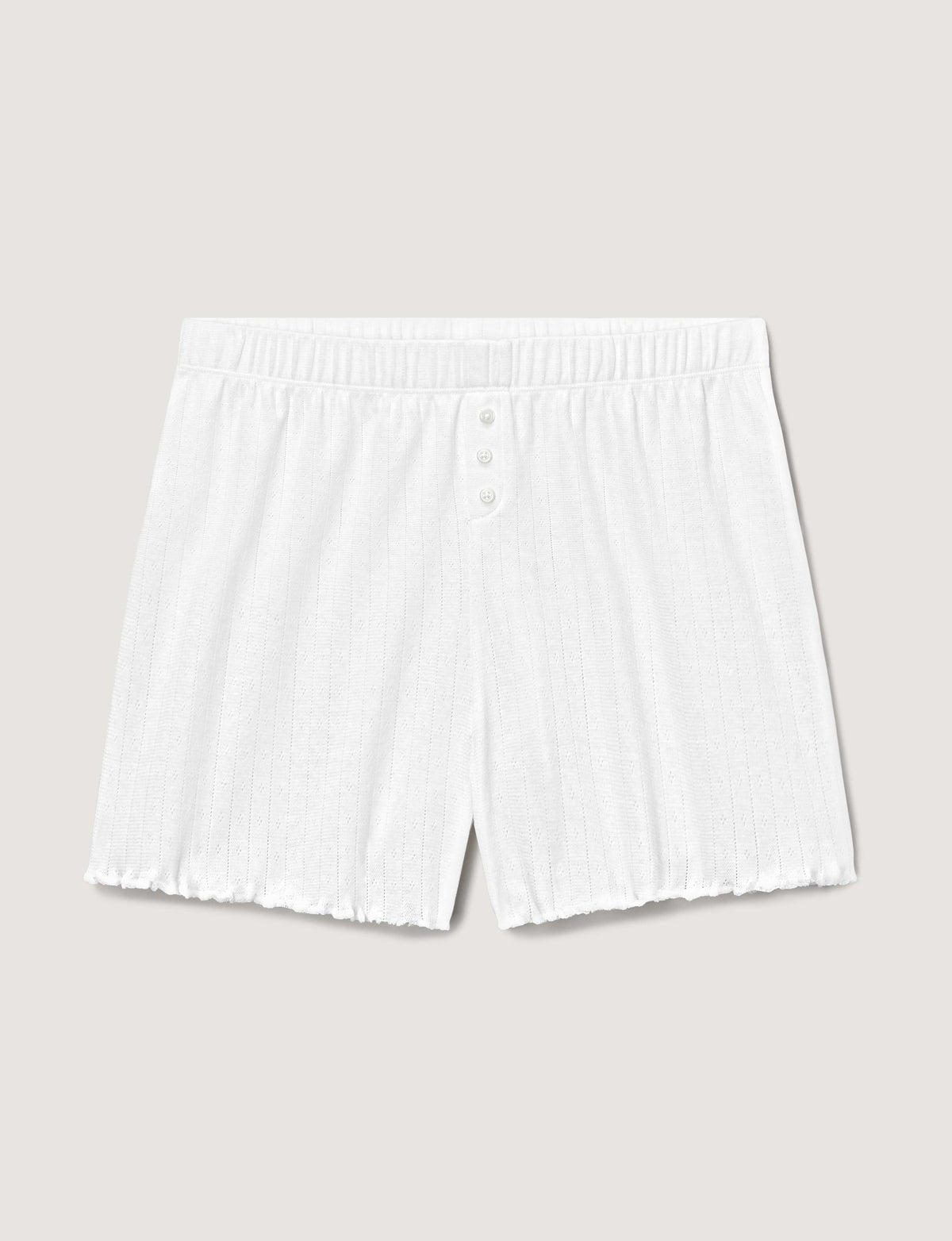 Women's Cotton Pointelle Rib Sleep Short