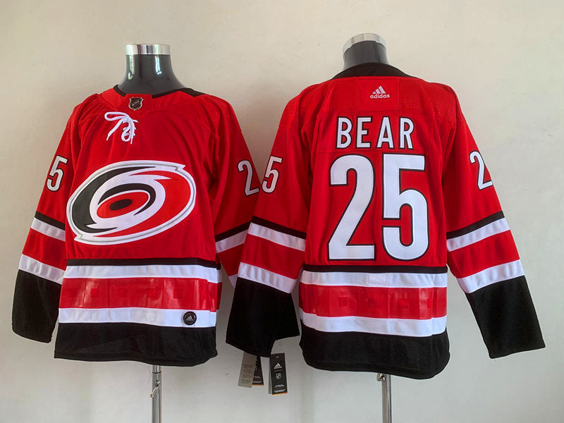 Men's Carolina Hurricanes Ethan Bear #25 Red Player Game jersey