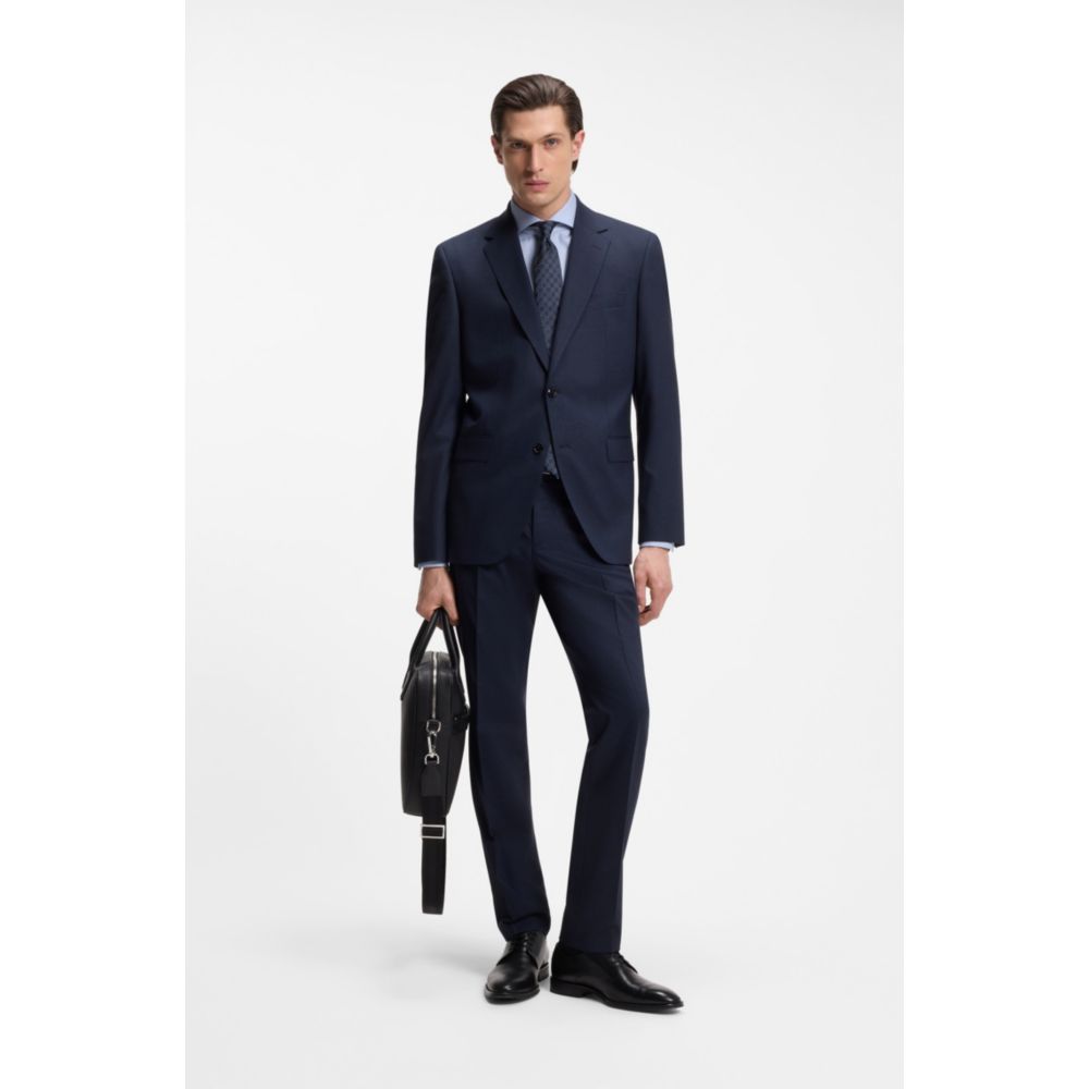 Slim-fit shirt in structured wrinkle-free cotton