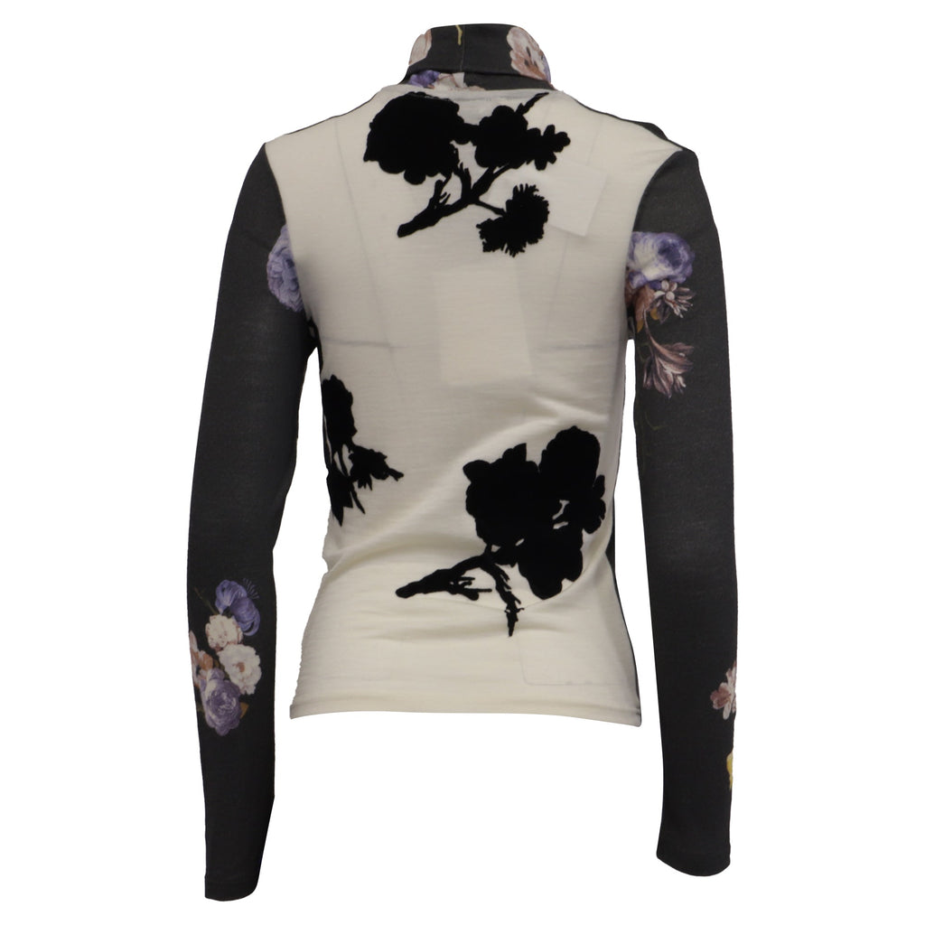 Acne Studios Cleo Turtleneck Top in Floral Print Wool