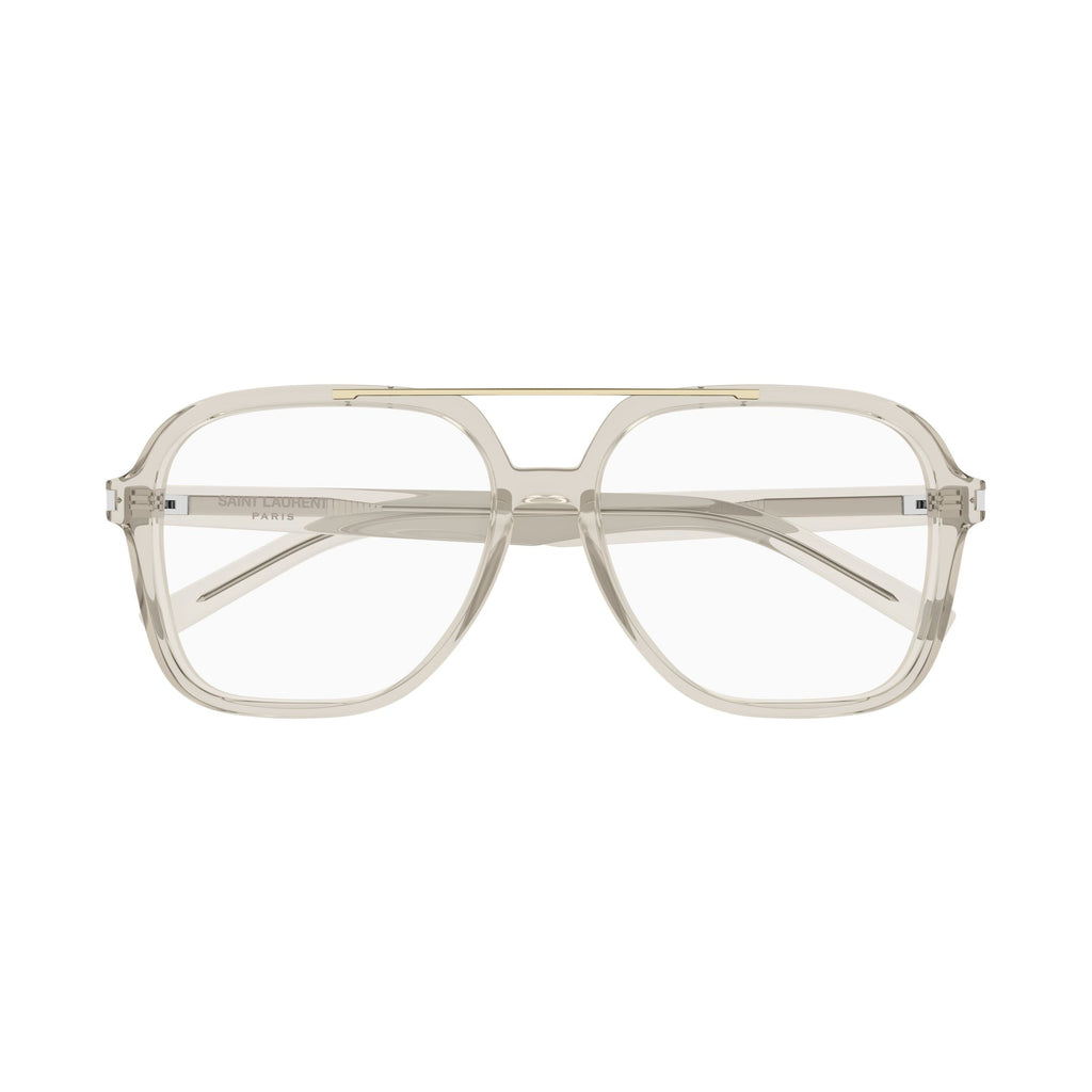 Translucent Square Frame Sunglasses With Gold Accent