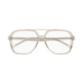 Translucent Square Frame Sunglasses With Gold Accent