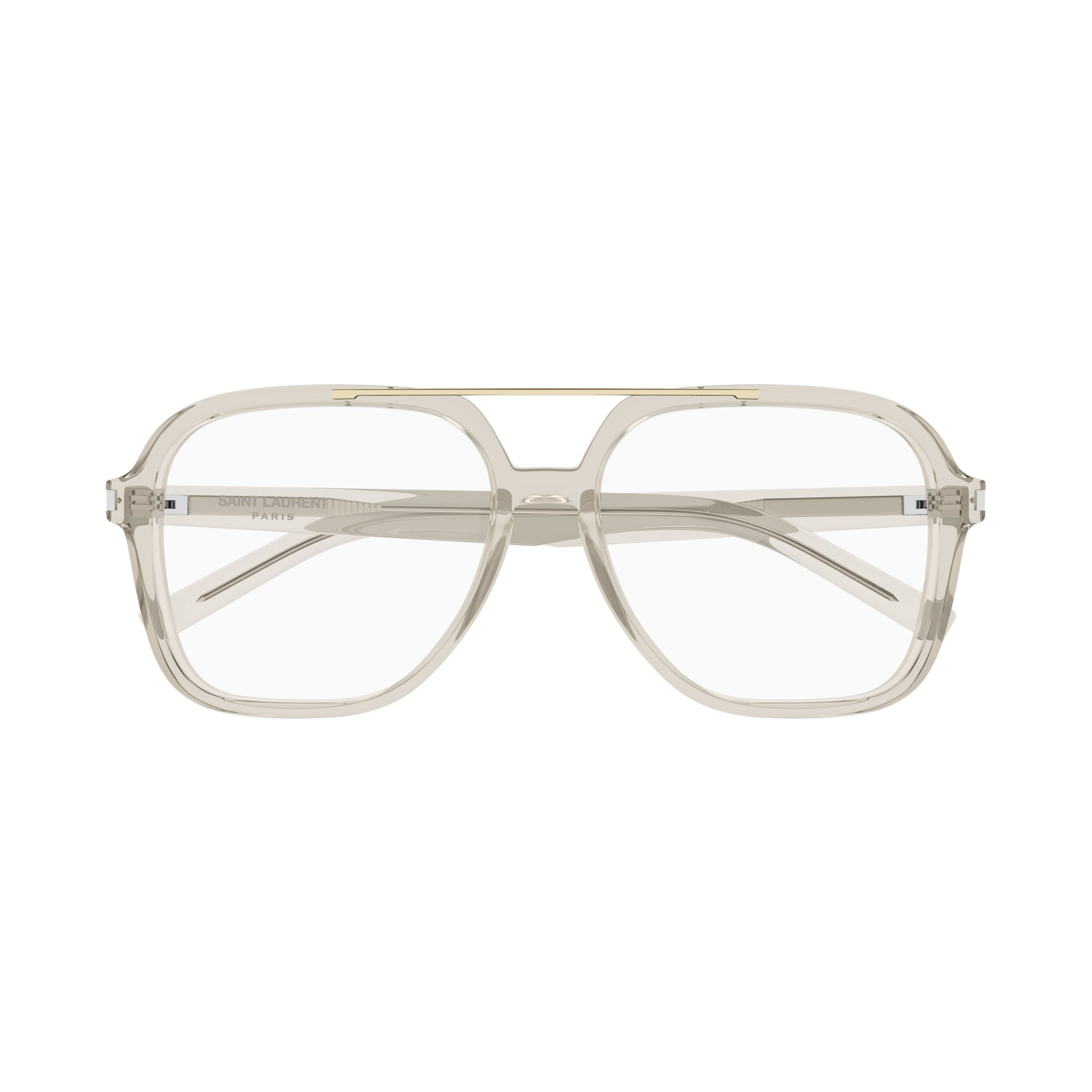 Translucent Square Frame Sunglasses With Gold Accent